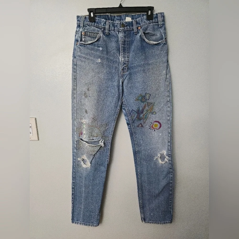 Levi's Distressed Blue Jeans